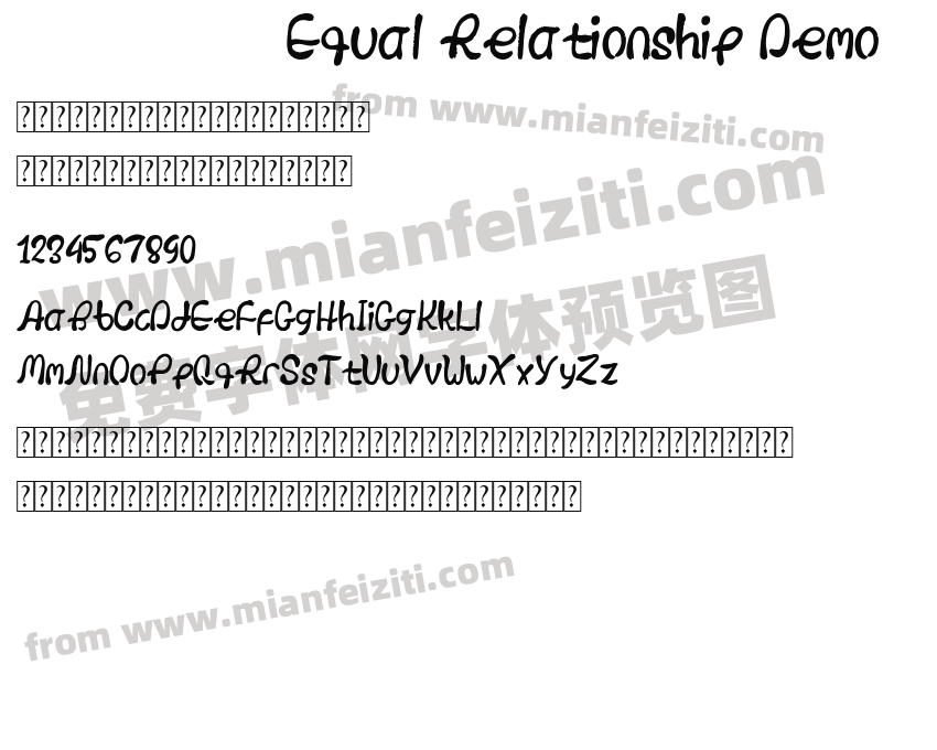 Equal Relationship Demo字体预览