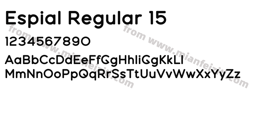 Espial Regular 15字体预览