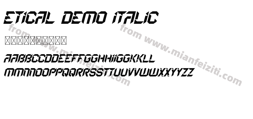 Etical Demo Italic字体预览