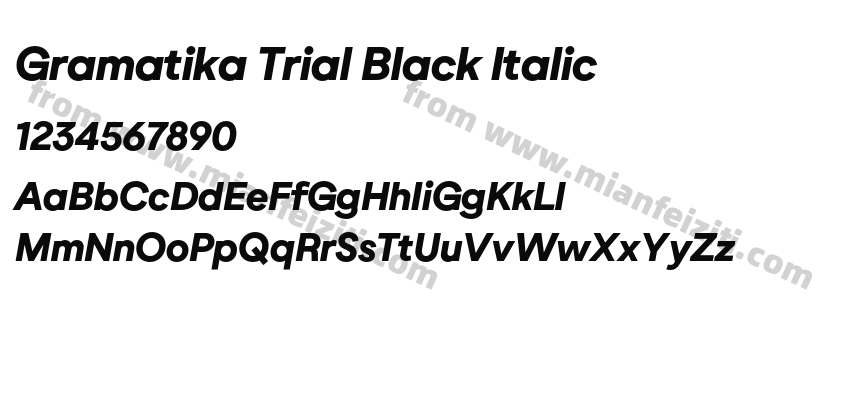 Gramatika Trial Black Italic字体预览