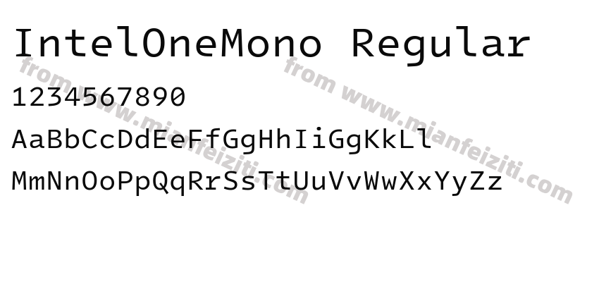 IntelOneMono Regular字体预览