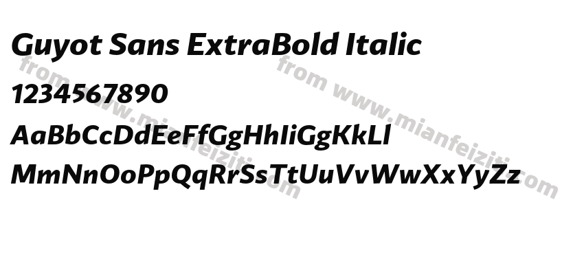 Guyot Sans ExtraBold Italic字体预览