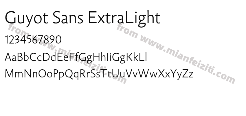 Guyot Sans ExtraLight字体预览