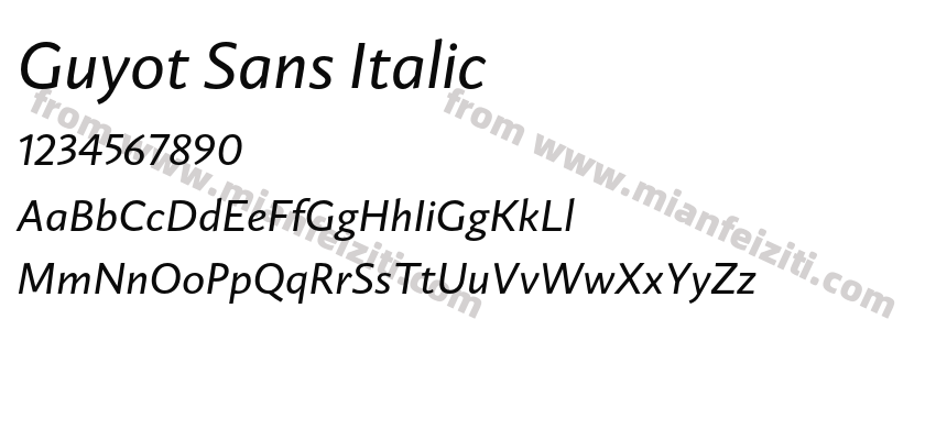 Guyot Sans Italic字体预览