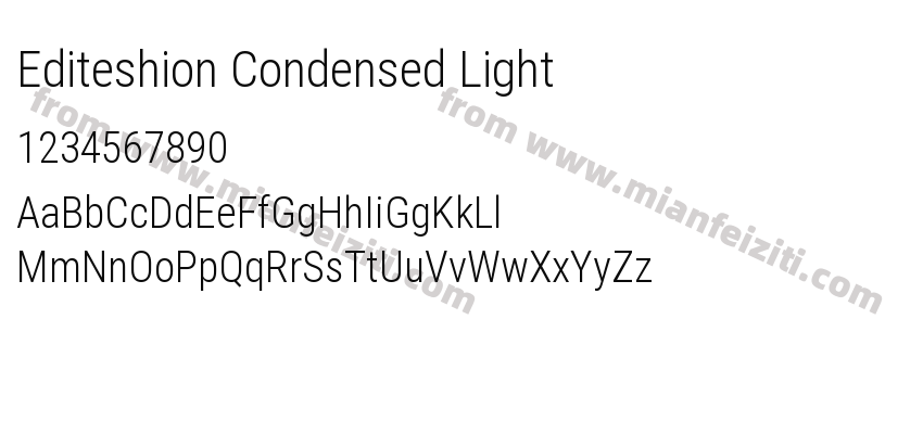 Editeshion Condensed Light字体预览