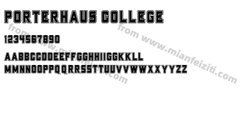Porterhaus College字体预览