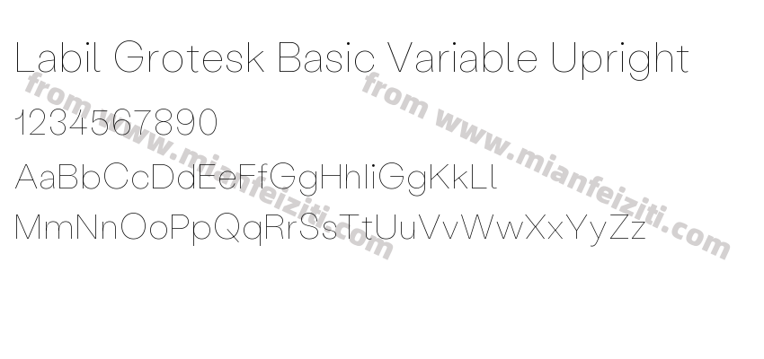 Labil Grotesk Basic Variable Upright字体预览