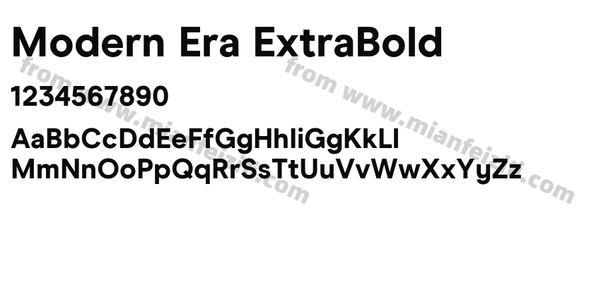 Modern Era ExtraBold字体预览