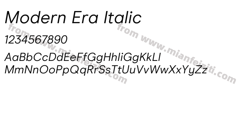 Modern Era Italic字体预览