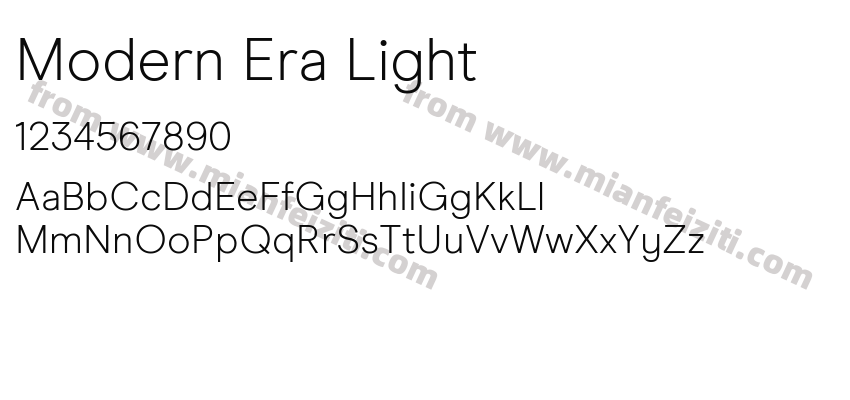 Modern Era Light字体预览