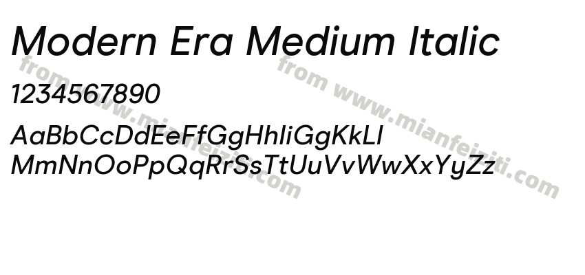 Modern Era Medium Italic字体预览
