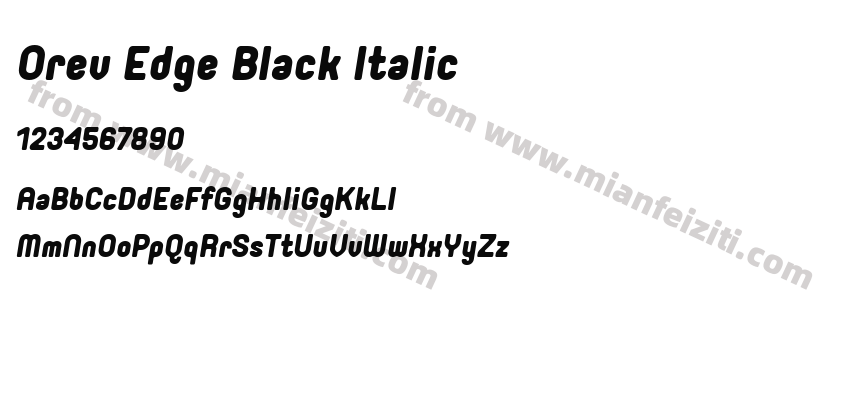 Orev Edge Black Italic字体预览