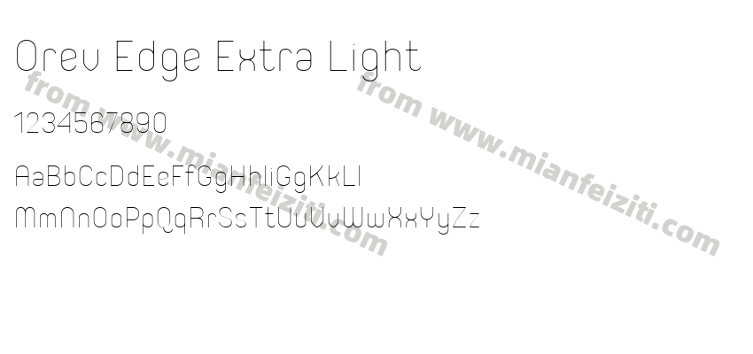 Orev Edge Extra Light字体预览
