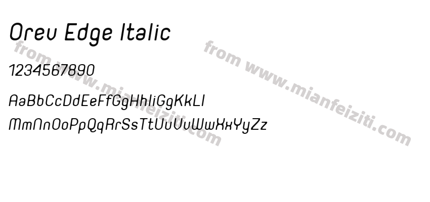 Orev Edge Italic字体预览