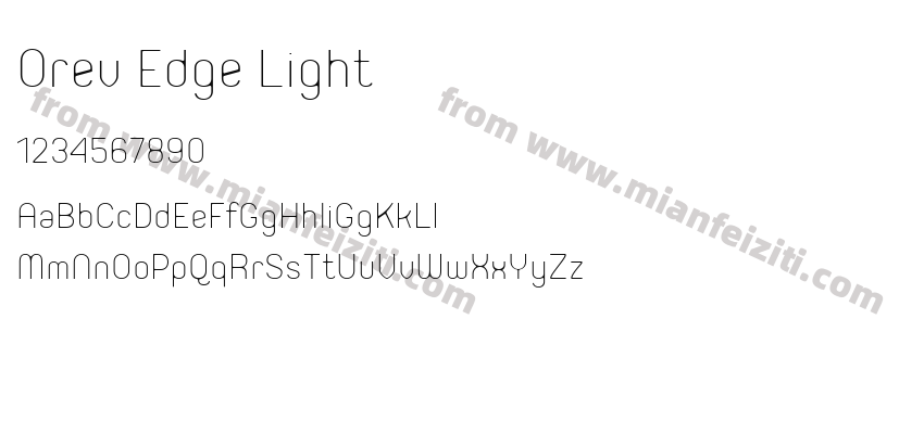 Orev Edge Light字体预览