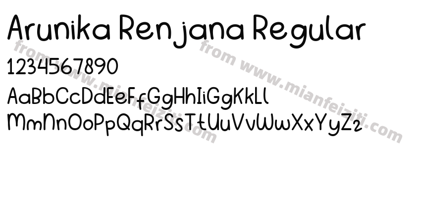 Arunika Renjana Regular字体预览