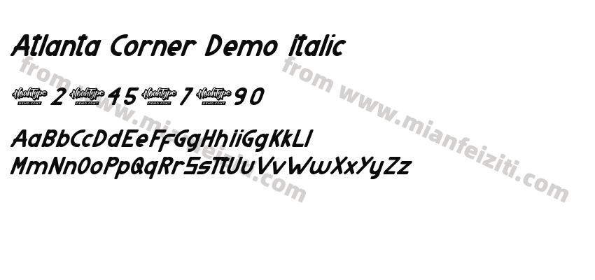 Atlanta Corner Demo Italic字体预览