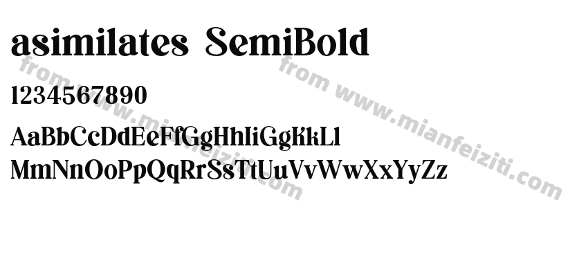 asimilates SemiBold字体预览