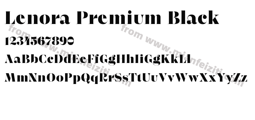 Lenora Premium Black字体预览