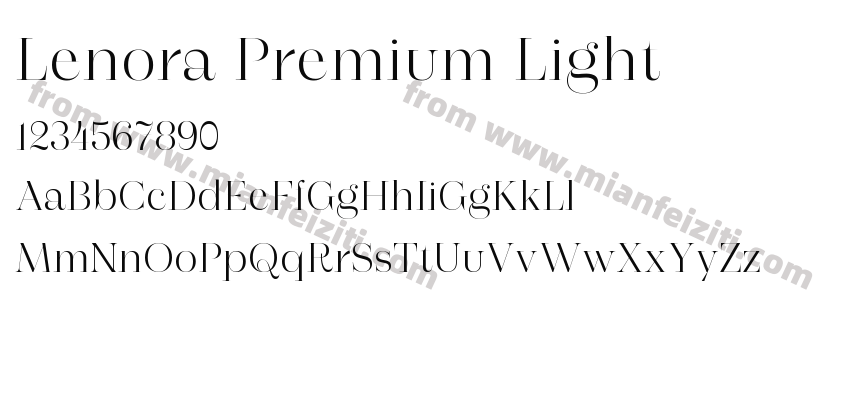 Lenora Premium Light字体预览