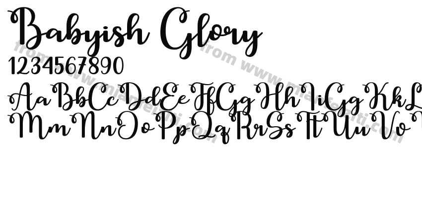 Babyish Glory字体预览