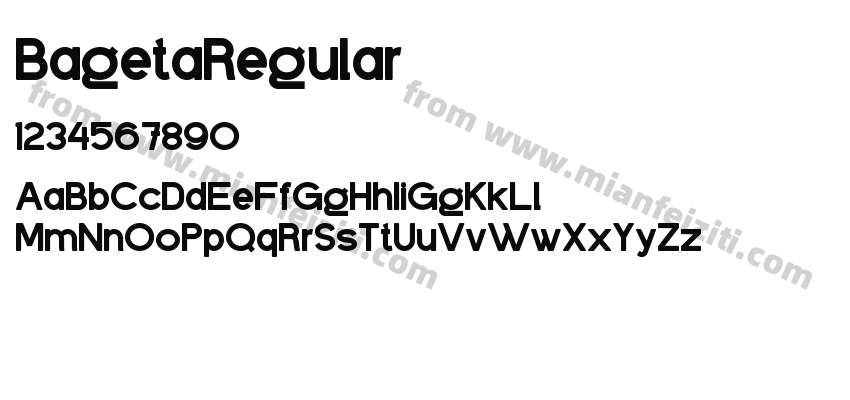 BagetaRegular字体预览