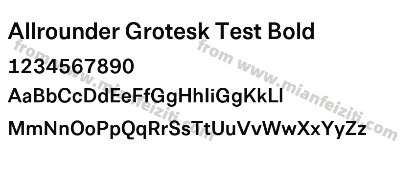 Allrounder Grotesk Test Bold字体预览