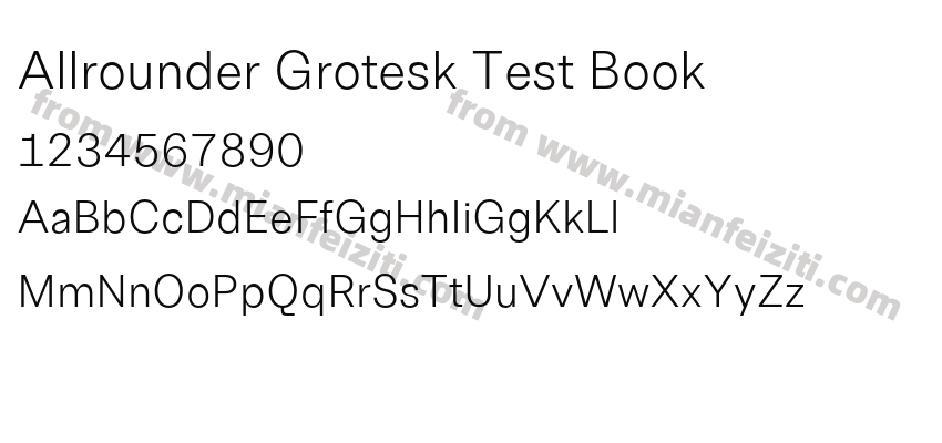 Allrounder Grotesk Test Book字体预览