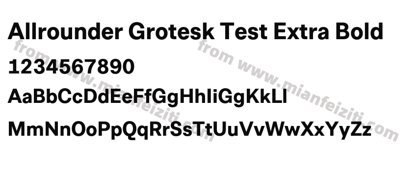 Allrounder Grotesk Test Extra Bold字体预览