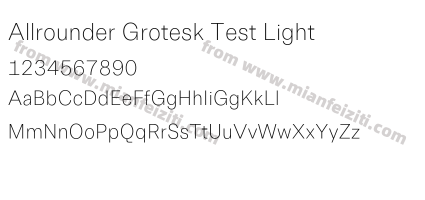 Allrounder Grotesk Test Light字体预览