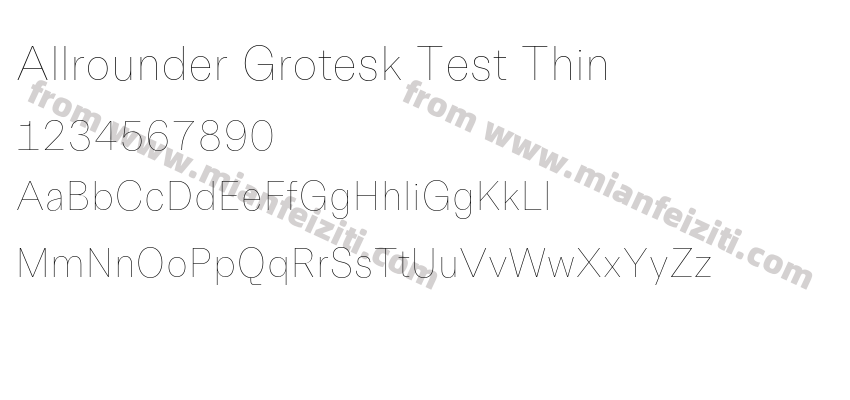 Allrounder Grotesk Test Thin字体预览