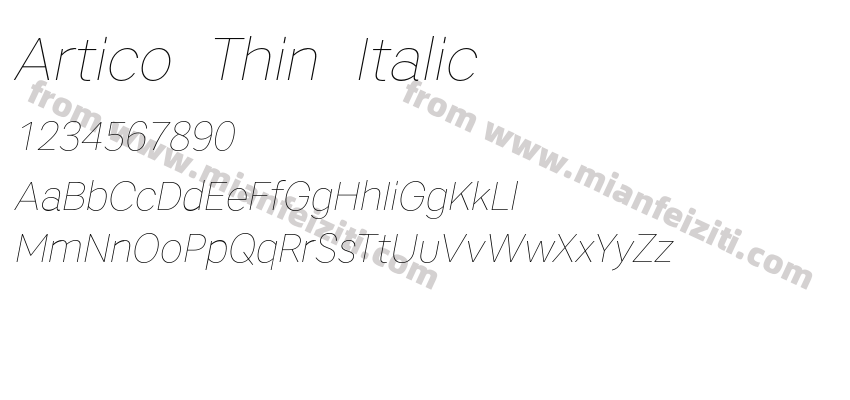 Artico Thin Italic预览图2