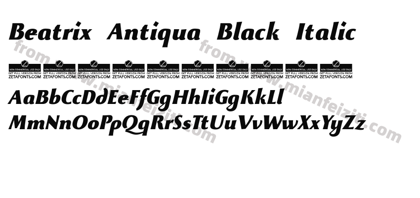 Beatrix Antiqua Black Italic预览图2