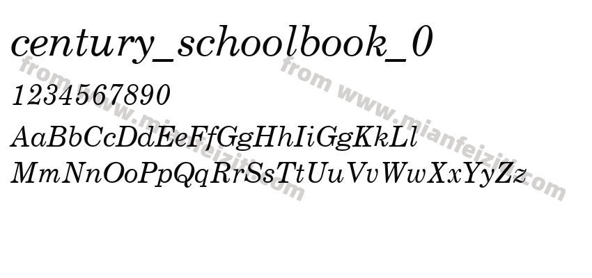 Century Schoolbook Italic T.预览图2