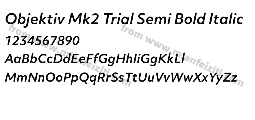 Objektiv Mk2 Trial Semibold Italic预览图2