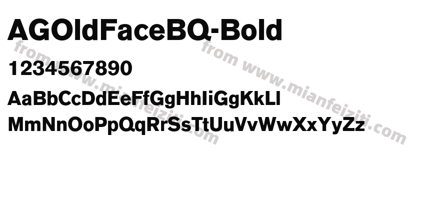 AGOldFaceBQ-Bold字体预览