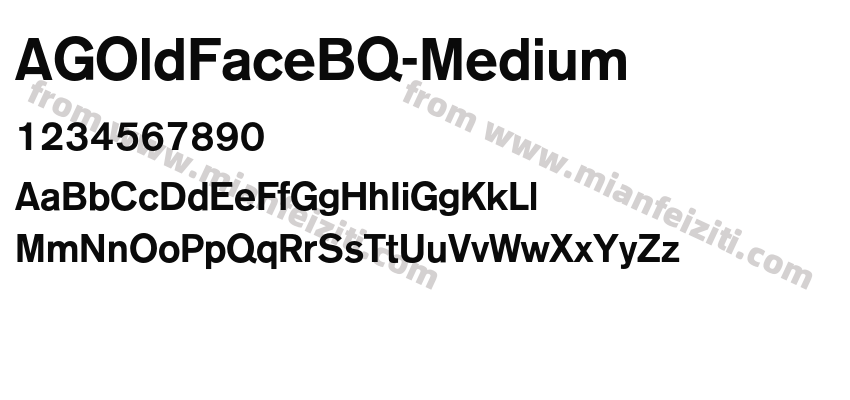 AGOldFaceBQ-Medium字体预览