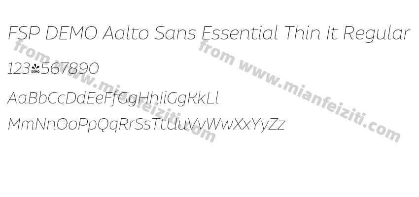 FSP DEMO Aalto Sans Essential Thin It Regular预览图2