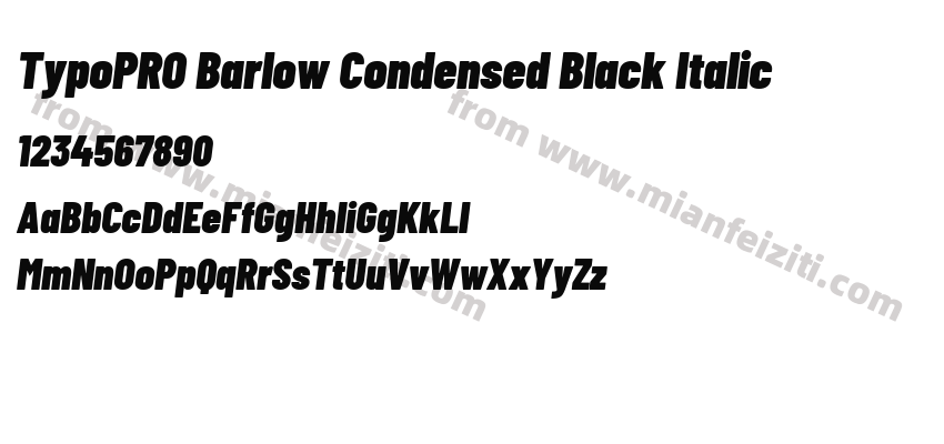 TypoPRO Barlow Condensed Black Italic预览图2