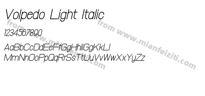 Volpedo Light Italic预览图2