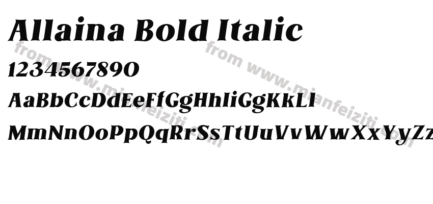 Allaina Bold Italic预览图2