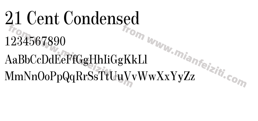 21 Cent Condensed预览图2