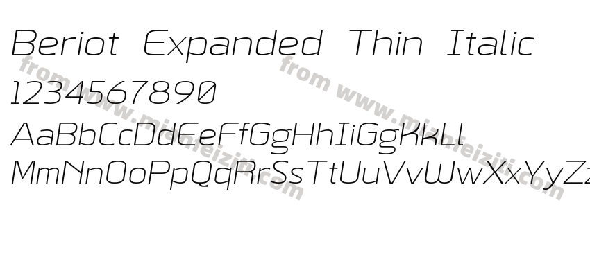Beriot Expanded Thin Italic预览图2