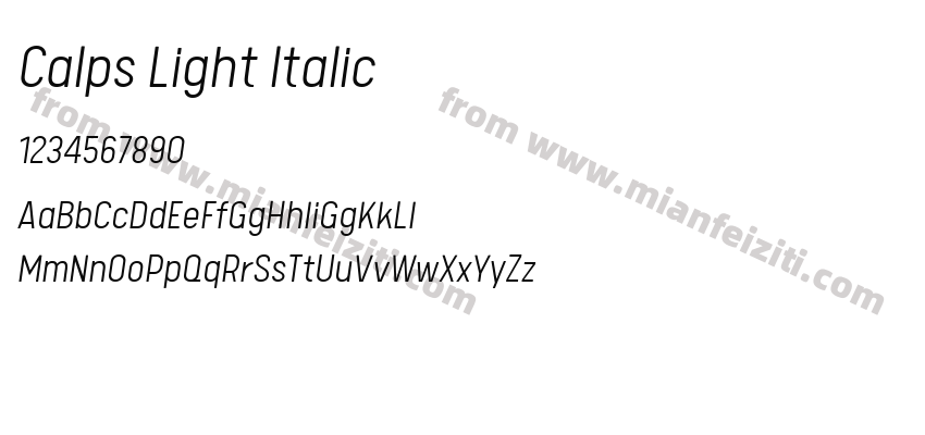 Calps Light Italic预览图2