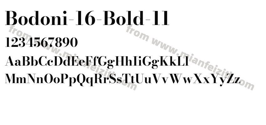 Bodoni-16-Bold-11字体预览