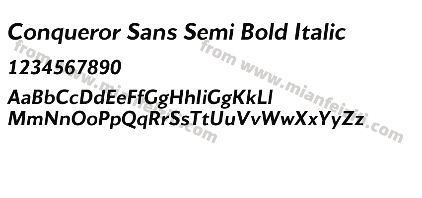 Conqueror Sans Semi Bold Italic预览图2