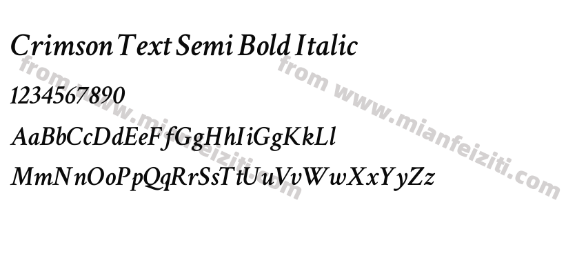 Crimson Text Semi Bold Italic预览图2