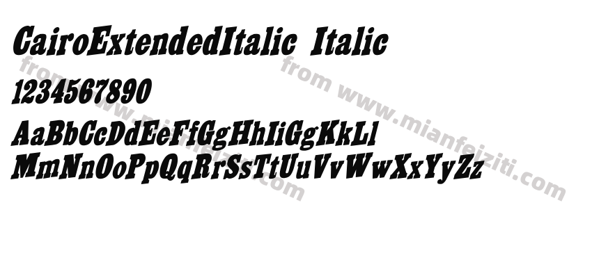 CairoExtendedItalic Italic字体预览