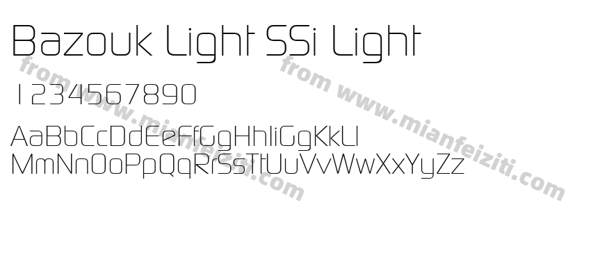 Bazouk Light SSi Light字体预览