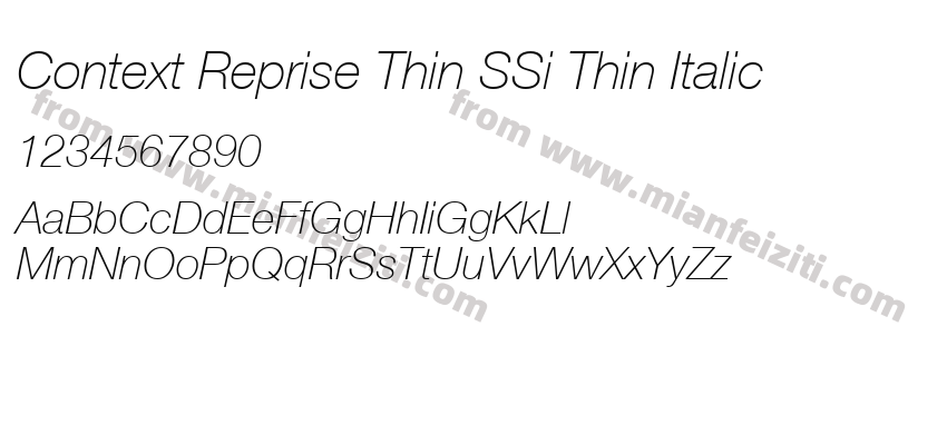 Context Reprise Thin SSi Thin Italic字体预览